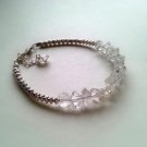 Herkimer Diamond Quartz Fancy 3-5mm Faceted beads adjustable stacking bracelet