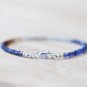 Iolite & Shaded Zircon Rondelle 3mm Faceted beads adjustable stacking bracelet