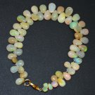Multi Ethiopian Opal Pear 4x6-7x10mm Smooth beads adjustable stacking bracelet