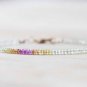 Multi Lemon Quartz Rondelle 2.5-3mm Faceted beads adjustable stacking bracelet