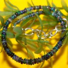Black Ethiopian Opal Rondelle 2.5-4mm Smooth beads adjustable stacking bracelet