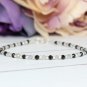 Black Spinel & Labradorite Round 3mm Faceted beads adjustable stacking bracelet