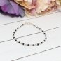 Black Spinel & Labradorite Round 3mm Faceted beads adjustable stacking bracelet