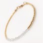 Herkimer Diamond Uncut Chips 3-4.5mm Faceted beads adjustable stacking bracelet