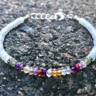 Multi Stone & Amazonite Rondelle 4mm Faceted beads adjustable stacking bracelet