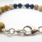 Brown Jasper & Lapis Lazuli Round 10mm Smooth beads adjustable stacking bracelet
