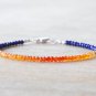 Carnelian & Lapis Lazuli Rondelle 3mm Faceted beads adjustable stacking bracelet