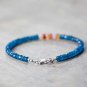 Apatite & Multi Stone Rondelle 3-3.5mm Faceted beads adjustable stacking bracelet
