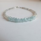 Aquamarine & Labradorite Rondelle 3-5mm Smooth beads adjustable stacking bracelet