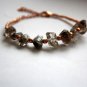 Black Herkimer Diamond Uncut Chips 5-8mm Rough beads adjustable stacking bracelet
