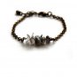 Black Herkimer Diamond Uncut Chips 7-9mm Rough beads adjustable stacking bracelet