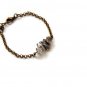 Black Herkimer Diamond Uncut Chips 7-9mm Rough beads adjustable stacking bracelet