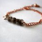 Black Herkimer Diamond Uncut Chips 6-8mm Rough beads adjustable stacking bracelet