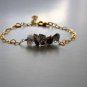 Black Herkimer Diamond Uncut Chips 6-9mm Rough beads adjustable stacking bracelet