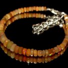 Ethiopian Orange Opal Rondelle 3-4.5mm Faceted beads adjustable stacking bracelet