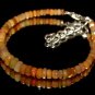 Ethiopian Orange Opal Rondelle 3-4.5mm Faceted beads adjustable stacking bracelet