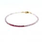 Garnet With Multi Spinel Round 2.5-3mm Faceted beads adjustable stacking bracelet