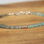 Moss Aquamarine & Apatite Rondelle 3mm Faceted beads adjustable stacking bracelet