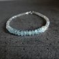 Aquamarine & Labradorite Rondelle 3-5mm Faceted beads adjustable stacking bracelet