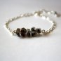 Black Herkimer Diamond Uncut Chips 7-10mm Rough beads adjustable stacking bracelet