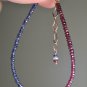 Blue Sapphire, Opal & Ruby Rondelle 3mm Faceted beads adjustable stacking bracelet