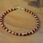 Carnelian & Black Spinel Rondelle 3.5mm Faceted beads adjustable stacking bracelet
