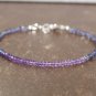 Iolite & Shaded Amethyst Rondelle 3-4mm Faceted beads adjustable stacking bracelet
