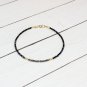 Black Spinel & Copper Pyrite Round 2.5mm Faceted beads adjustable stacking bracelet