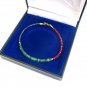 Emerald & Ruby & Sapphire Rondelle 2-3mm Faceted beads adjustable stacking bracelet