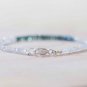 Green Sapphire & Zircon Rondelle 3-3.5mm Faceted beads adjustable stacking bracelet