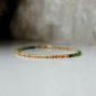 Green Tourmaline & Citrine Round 2-2.5mm Faceted beads adjustable stacking bracelet