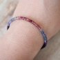 Iolite, Ruby & Tourmaline Rondelle 3-4mm Faceted beads adjustable stacking bracelet