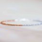 Labradorite & Hessonite Garnet Round 2mm Faceted beads adjustable stacking bracelet