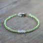 Rainbow Moonstone & Peridot Rondelle 3mm Faceted beads adjustable stacking bracelet