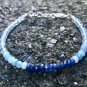 Aquamarine & Blue Sapphire Rondelle 3-4mm Faceted beads adjustable stacking bracelet