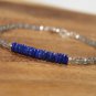 Lapis Lazuli & Labradorite Rondelle 3-6mm Faceted beads adjustable stacking bracelet