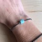 Larimar With Hematite Round & Fancy 2-10mm Smooth beads adjustable stacking bracelet