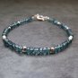 London Blue Topaz Quartz Rondelle 3.5-4mm Faceted beads adjustable stacking bracelet