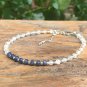 Rainbow Moonstone & Iolite Rondelle 3-4mm Faceted beads adjustable stacking bracelet
