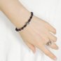Black Onyx, Labradorite & Hematite Round 8mm Smooth beads adjustable stacking bracelet