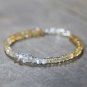 Citrine & Herkimer Diamond Rondelle 4-4.5mm Faceted beads adjustable stacking bracelet