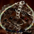Ethiopina Opal & Black Opal Rondelle 3-3.5mm Smooth beads adjustable stacking bracelet
