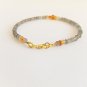 Labradorite & Shaded Citrine Rondelle 3.5mm Faceted beads adjustable stacking bracelet