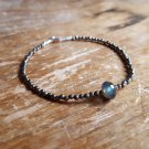 Labradorite & Pyrite Round & Rondelle 2-8mm Faceted beads adjustable stacking bracelet
