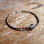 Labradorite & Pyrite Round & Rondelle 2-8mm Faceted beads adjustable stacking bracelet