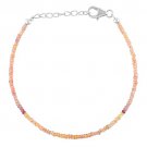 Padparadscha Yellow Sapphire Rondelle 2.5mm Faceted beads adjustable stacking bracelet