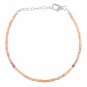 Padparadscha Yellow Sapphire Rondelle 2.5mm Faceted beads adjustable stacking bracelet