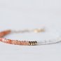 Rainbow Moonstone & Sunstone Rondelle 3.5mm Faceted beads adjustable stacking bracelet