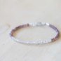 Chocolate Moonstone & Zircon Rondelle 3-3.5mm Faceted beads adjustable stacking bracelet