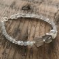 Gray Moonstone Rondelle & Cube 4-8mm Faceted & Smooth beads adjustable stacking bracelet